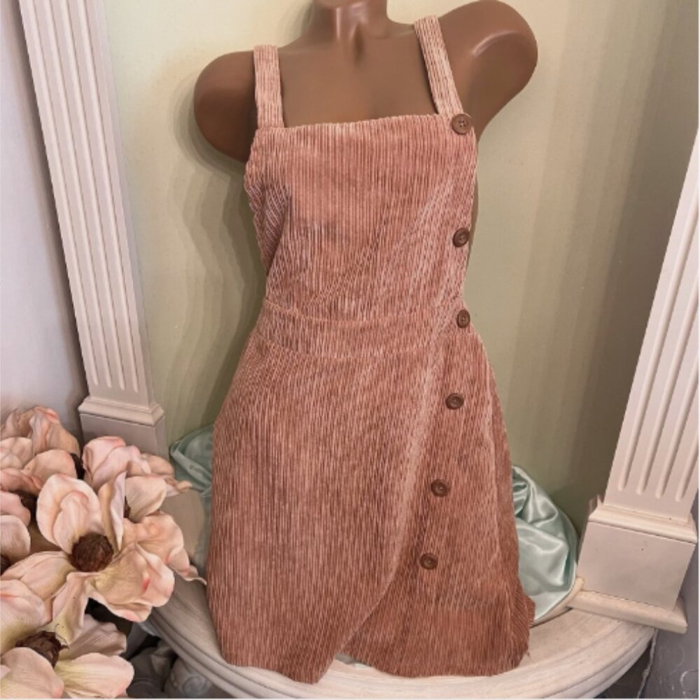 Pink Corduroy Jumper Dress